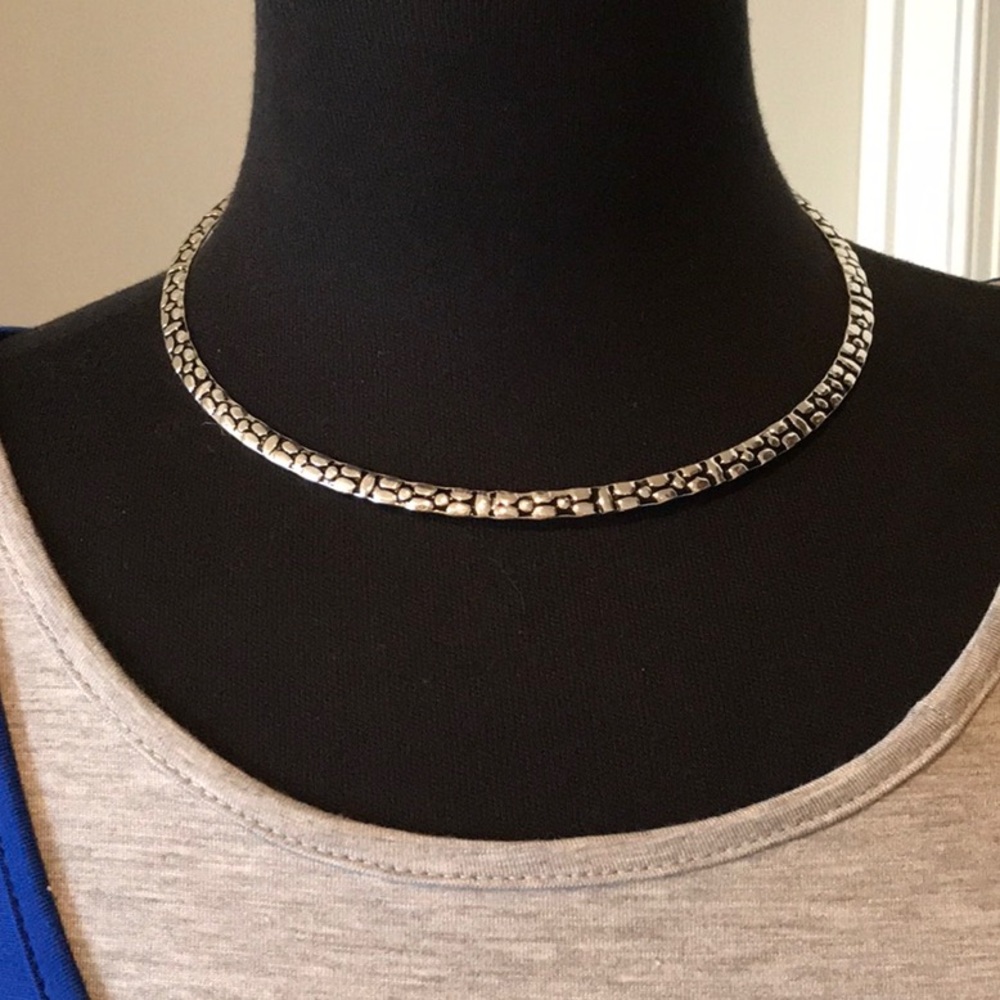 Choker Necklace silver/black fashion jewelry
